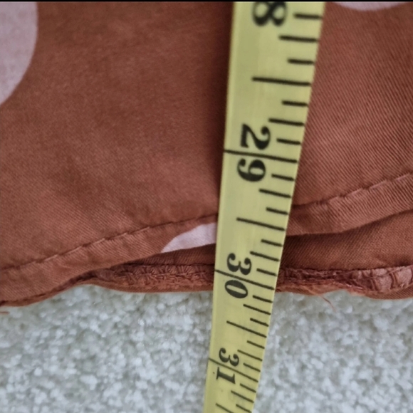 Made In Italy Top Lagenlook One Size Brown Pink Polka Dot Short Sleeve Oversized - Picture 7 of 8